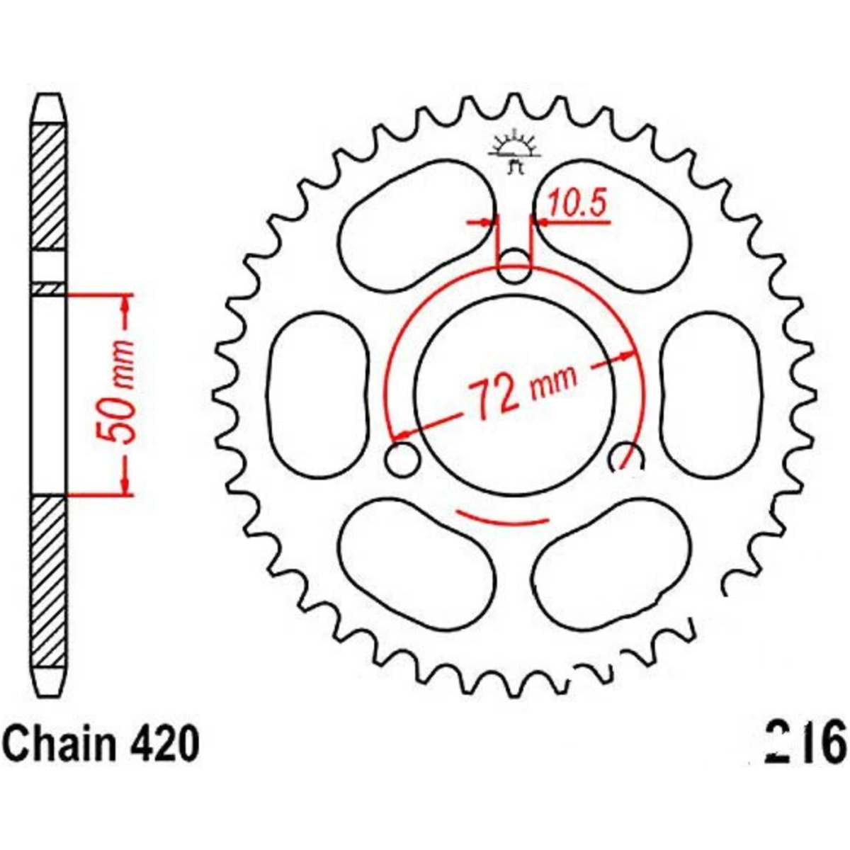 Jt jtr216.45 kettenblatt kettenrad 45z teilung 420 r21645 von JT