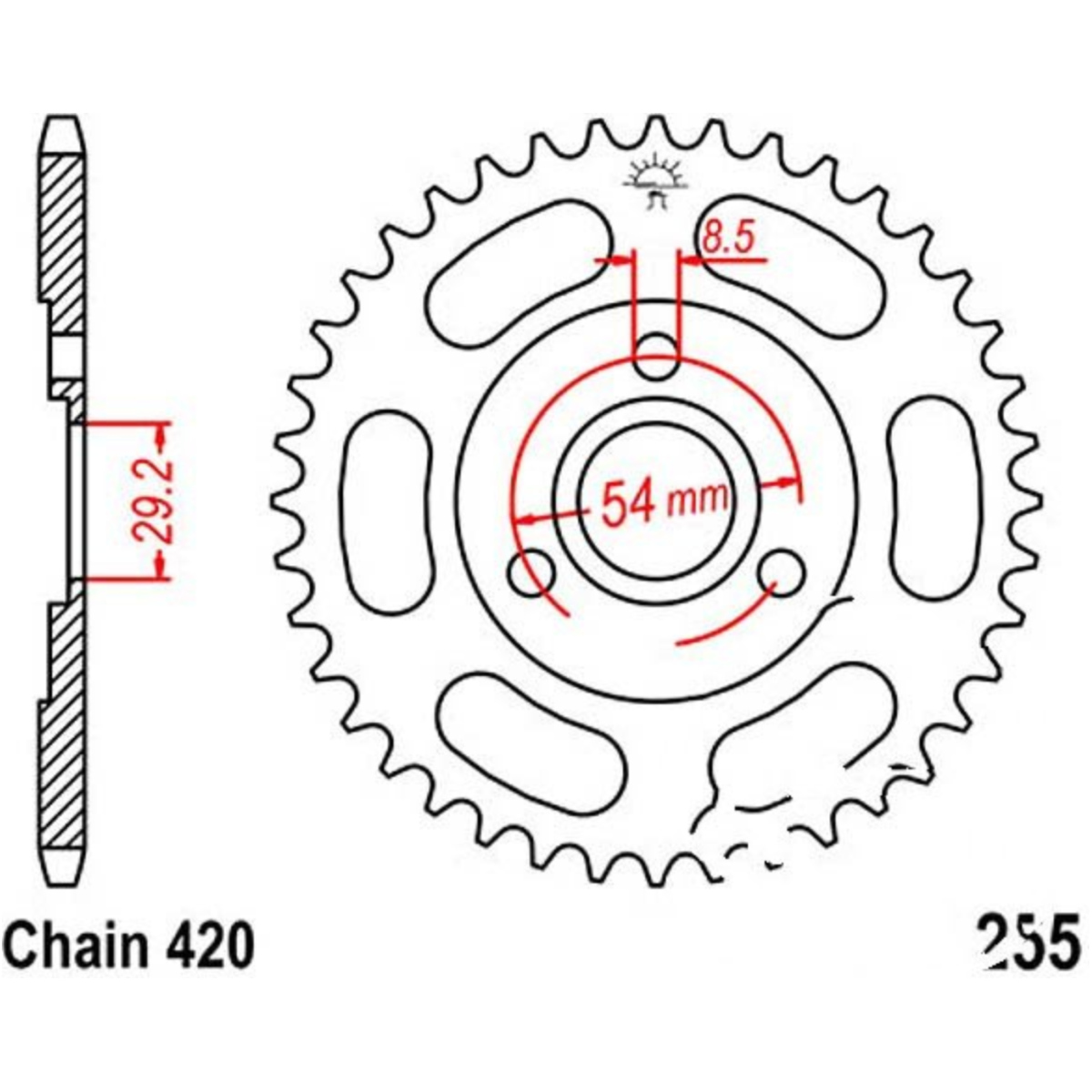 Jt jtr255.40 kettenblatt kettenrad 40z teilung 420 r25540 von JT