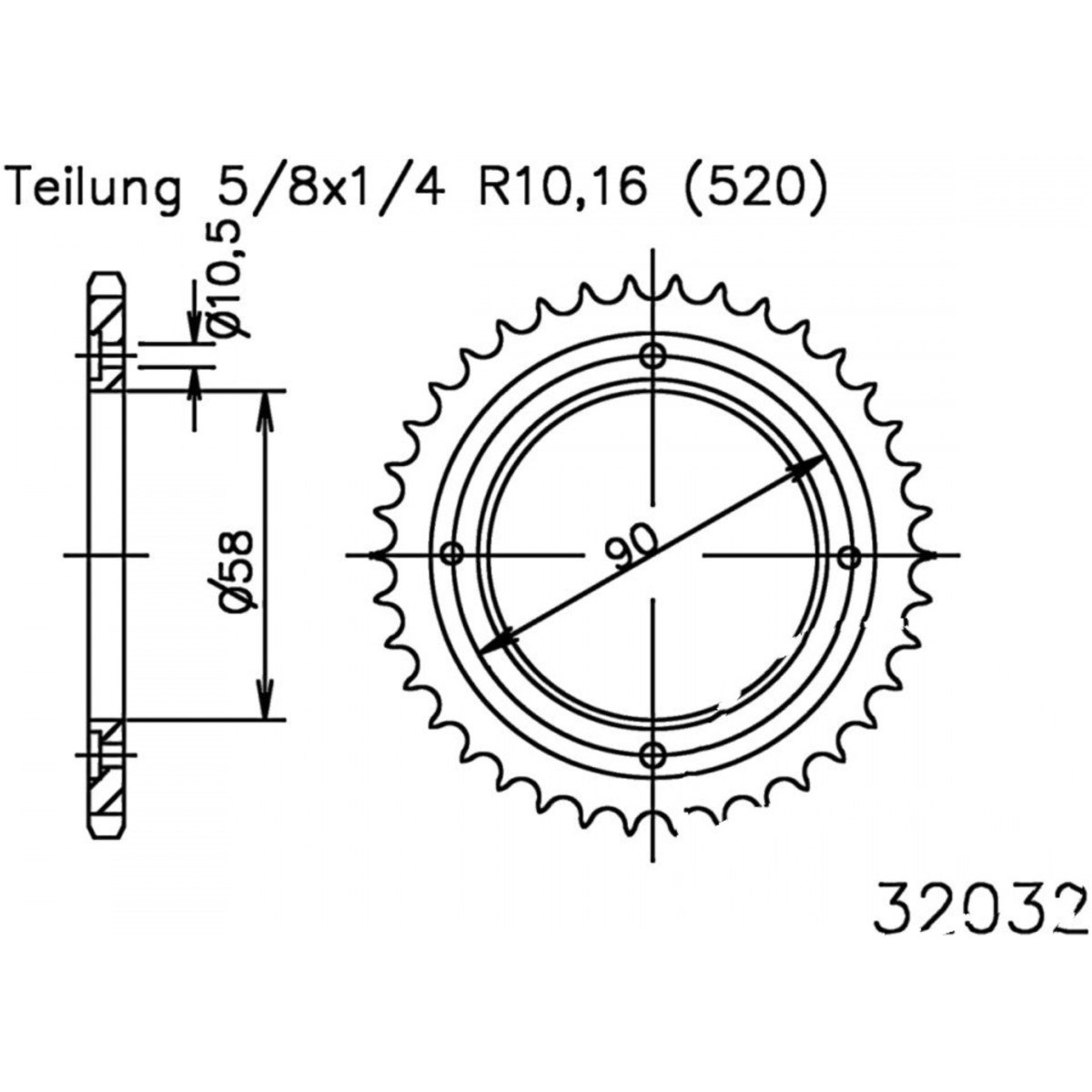 Jt jtr273.41 kettenblatt kettenrad 41z teilung 520 r27341 von JT