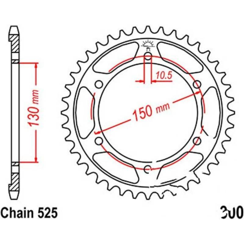 Jt jtr300.49 kettenblatt kettenrad 49z teilung 525 von JT