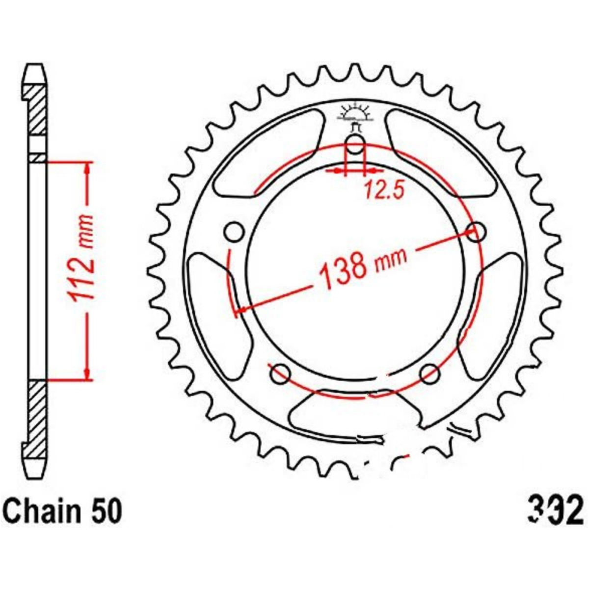 Jt jtr302.45 kettenblatt kettenrad 45z teilung 530 von JT