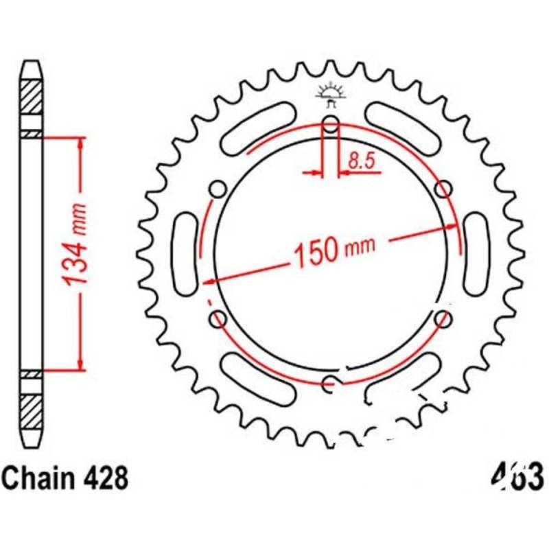 Jt jtr463.48 kettenblatt kettenrad 48z teilung 428 r46348 von JT