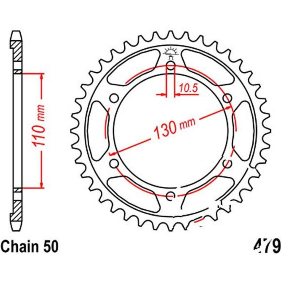 Jt jtr479.45 kettenblatt kettenrad 45z teilung 530 r47945 von JT