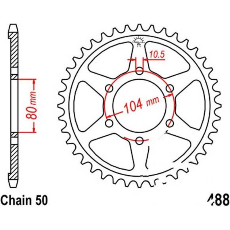 Jt jtr488.42 kettenblatt kettenrad 42z teilung 530 r48842 von JT