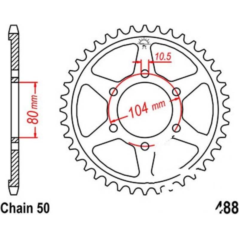 Jt jtr488.45 kettenblatt kettenrad 45z teilung 530 r48845 von JT