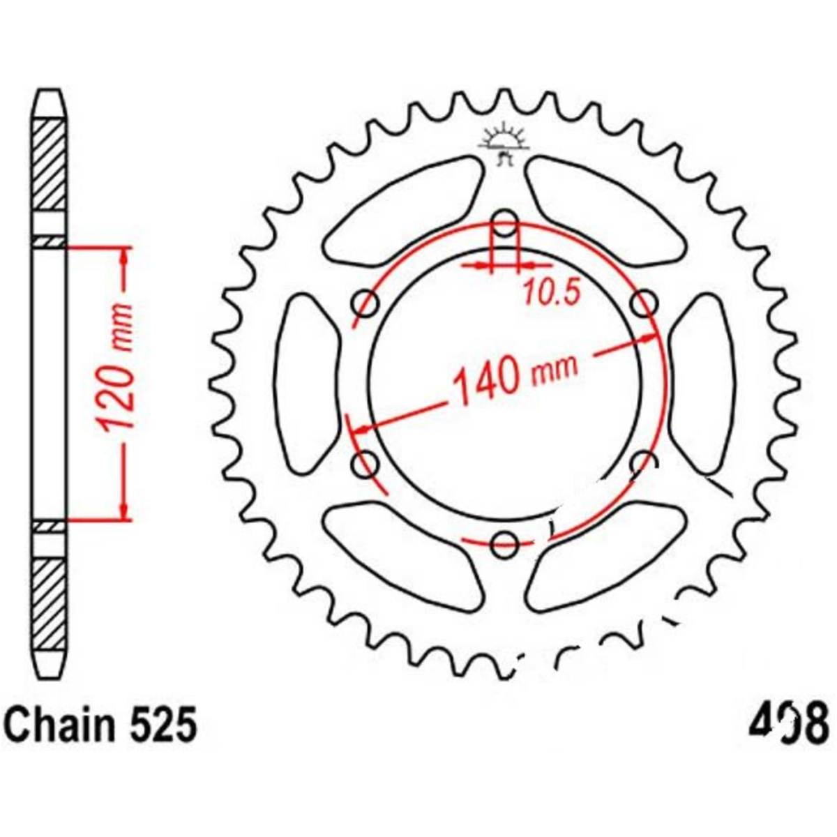 Jt jtr498.45 kettenblatt kettenrad 45z teilung 525 r49845 von JT