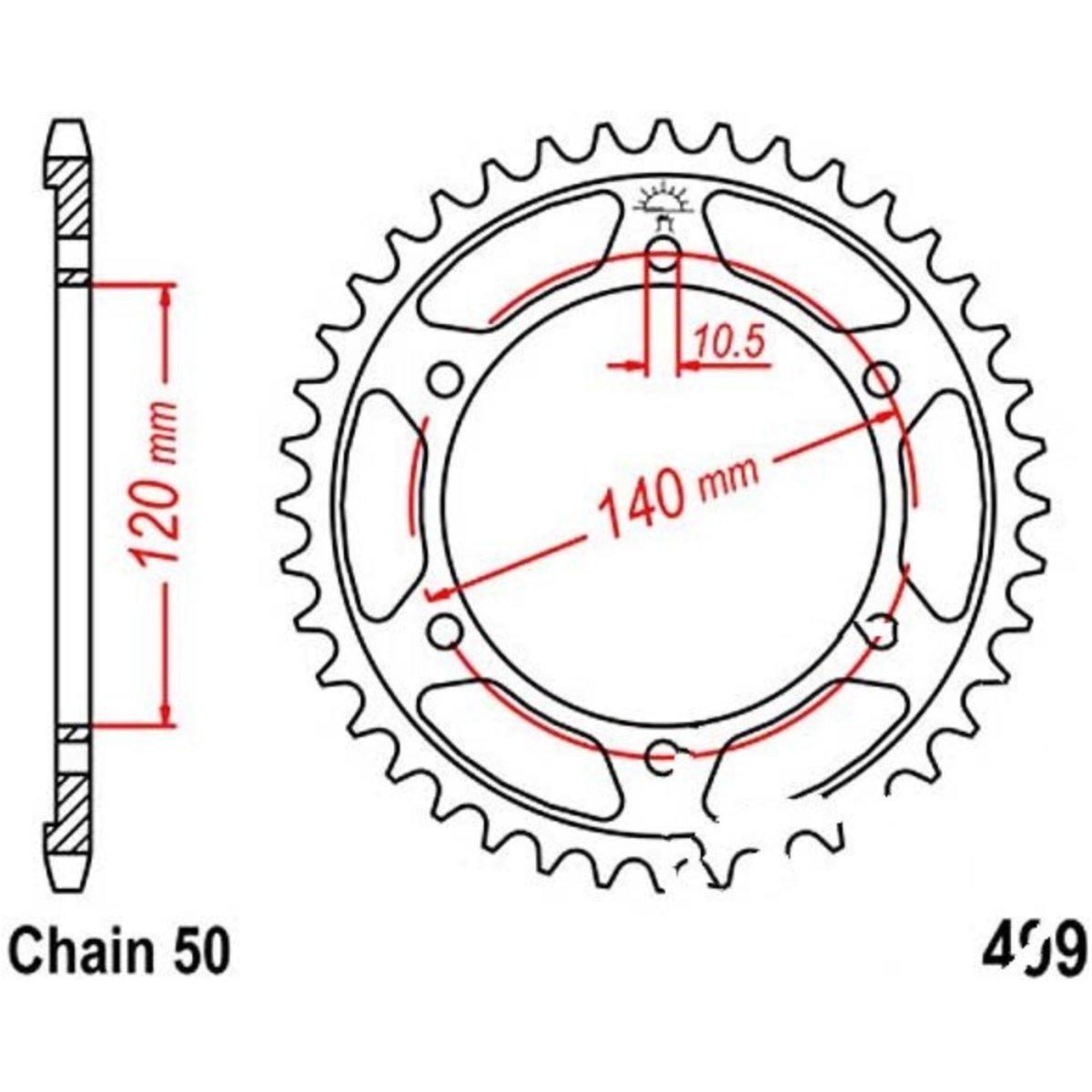 Jt jtr499.42 kettenblatt kettenrad 42z teilung 530 r49942 von JT