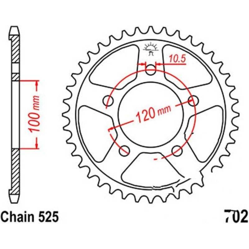 Jt jtr702.42 kettenblatt kettenrad 42z teilung 525 r70242 von JT