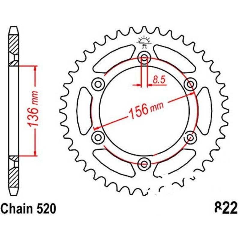 Jt jtr822.41 kettenblatt kettenrad 41z teilung 520 r82241 von JT