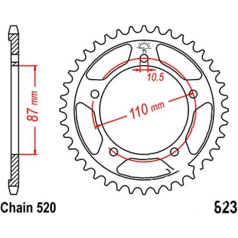 Jt jtr823.39 kettenblatt kettenrad 39z teilung 520 r82339 von JT