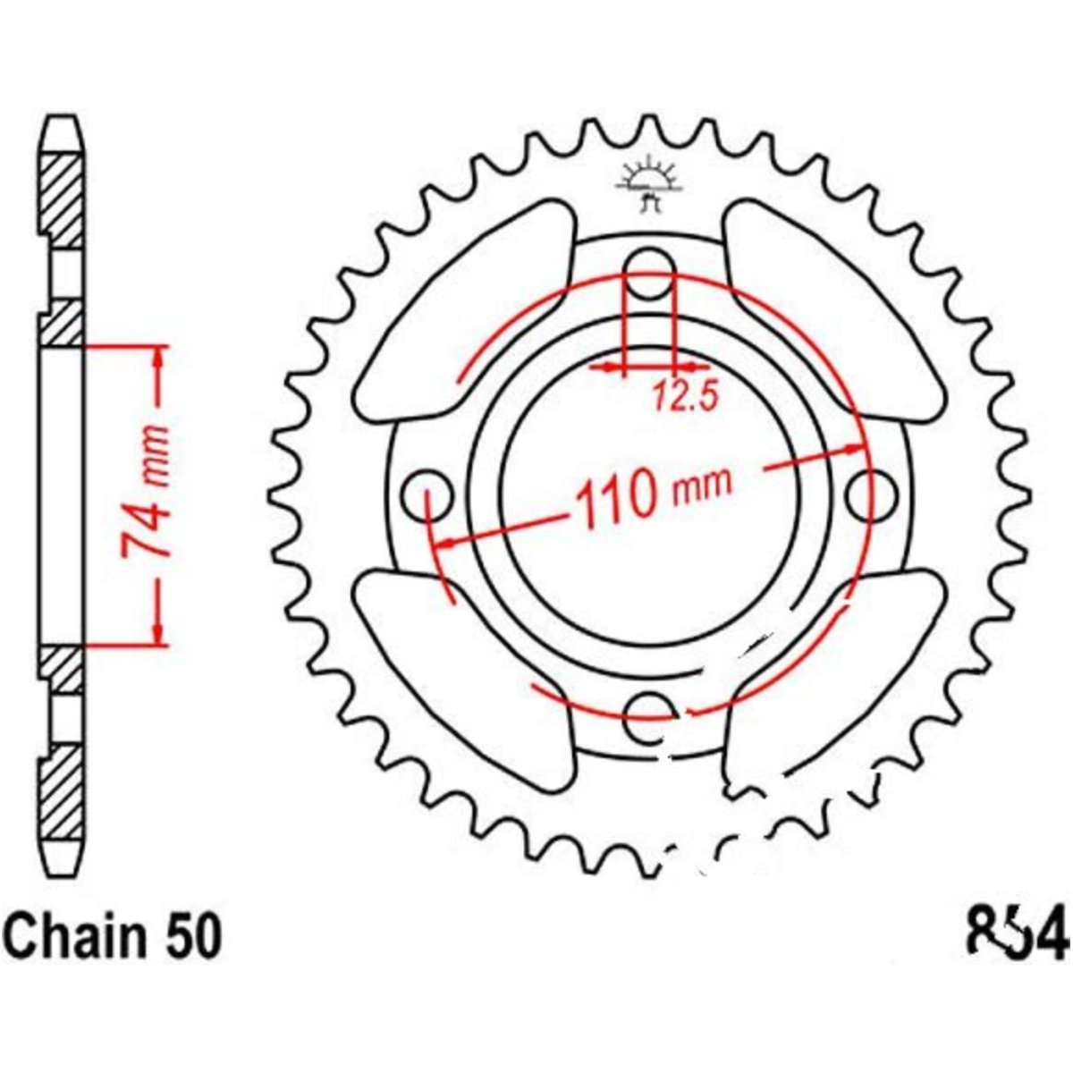 Jt jtr854.39 kettenblatt kettenrad 39z teilung 530 r85439 von JT