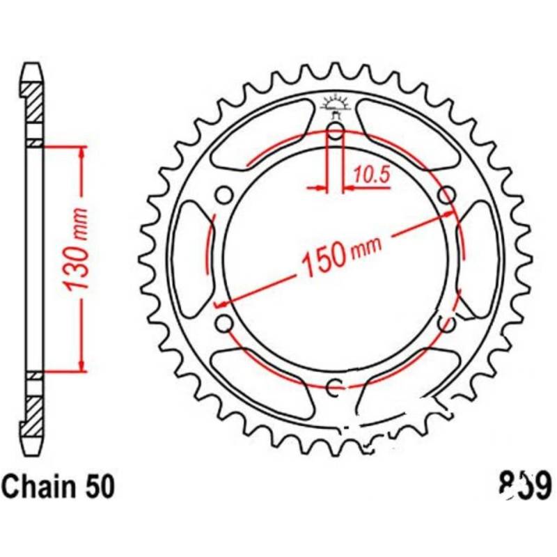 Jt jtr859.49 kettenblatt kettenrad 49z teilung 530 von JT