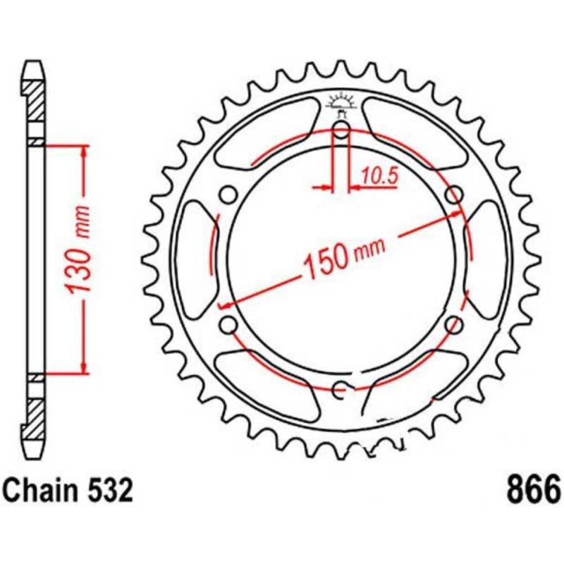 Jt jtr866.38 kettenblatt kettenrad 38z teilung 532 von JT