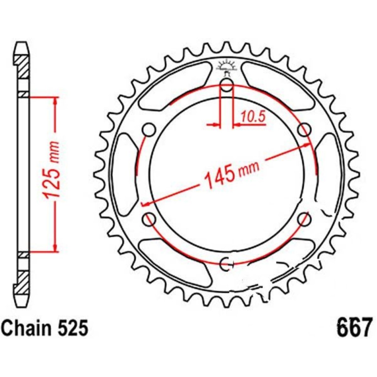 Jt jtr867.43 kettenblatt kettenrad 43z teilung 525 r86743 von JT