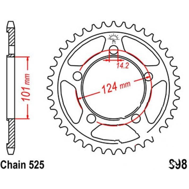 Jt jtr898.38 kettenblatt kettenrad 38z teilung 525 r89838 von JT