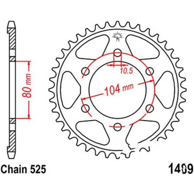 Kettenblatt kettenrad 39z teilung 525 jtr148939 von JT