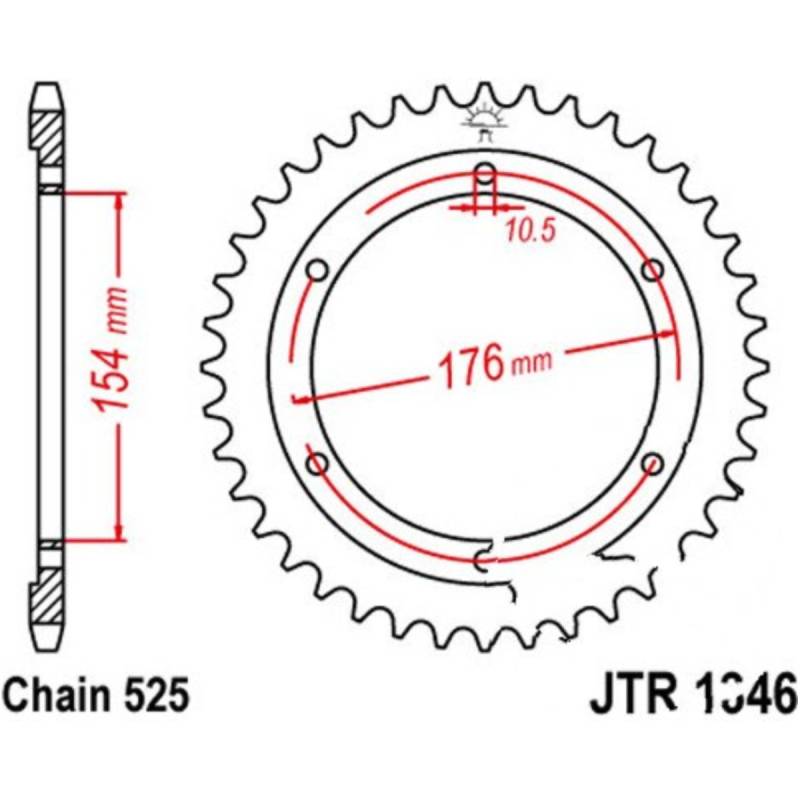 Kettenblatt kettenrad 43z teilung 525 jtr134643 von JT