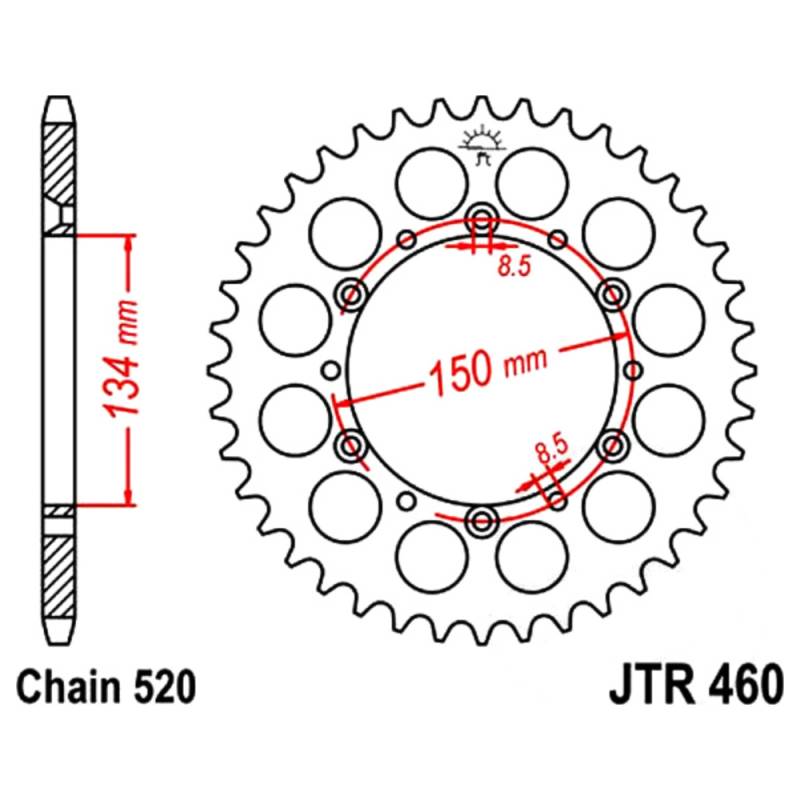 Kettenblatt kettenrad 53z teilung 520 jtr46053 von JT