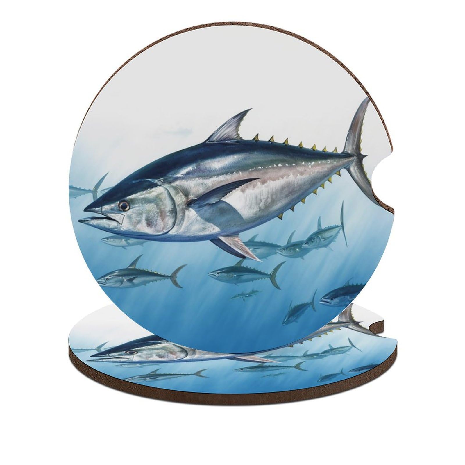 Bluefin Thunfisch Thunnus Auto Untersetzer Holz Untersetzer Auto Cup Untersetzer Auto Untersetzer für Getränkehalter Auto Getränkehalter Getränkehalter für Auto Auto Untersetzer mit Fingerkerbe von JTKBNVM