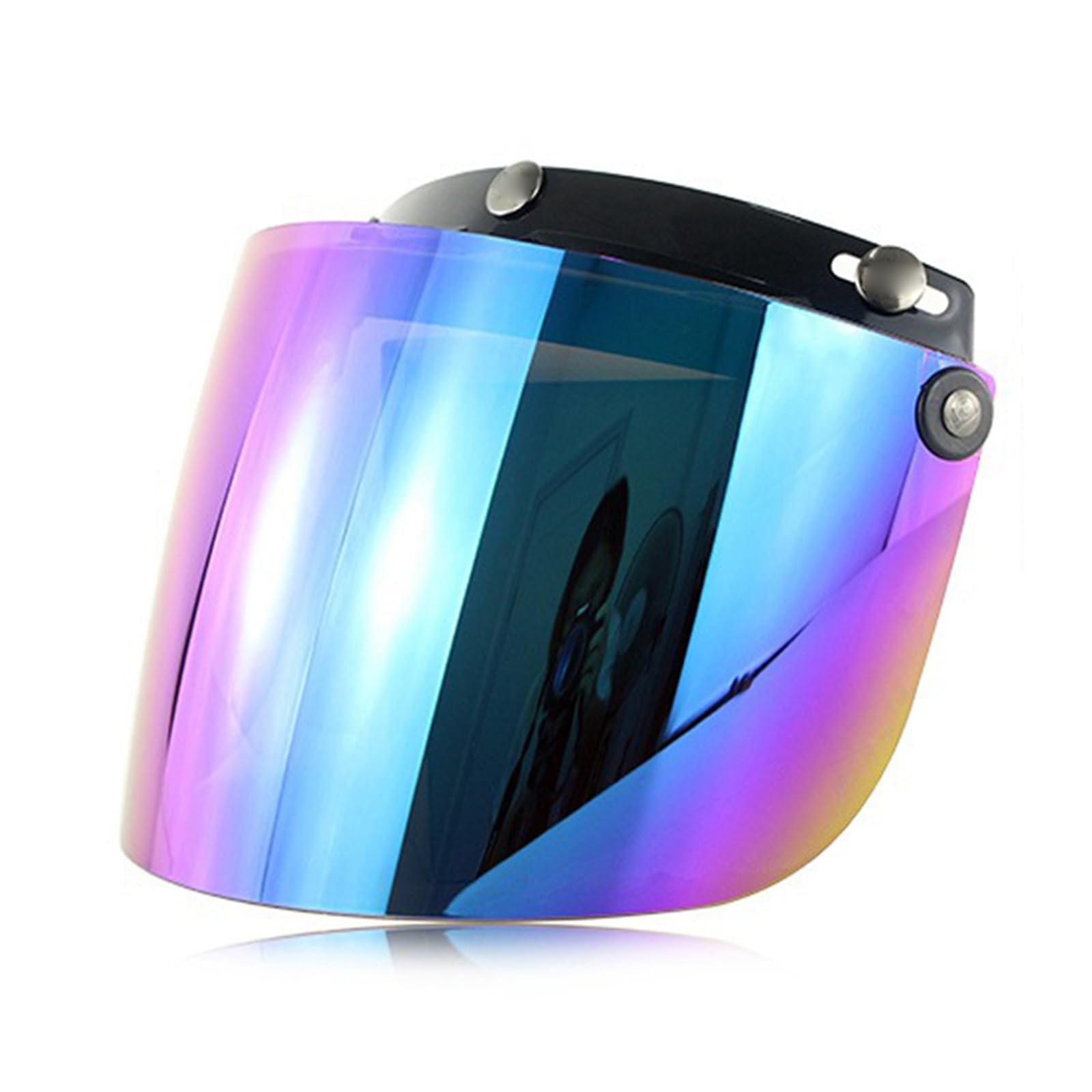 JTQYFI 3-SNAP Bubble Schild Offenes Gesichtshelm Sonnenbrille Visier Mit Farbenfrohen Helmlinsen Gesichtslinsen Für Motorradfahrten von JTQYFI