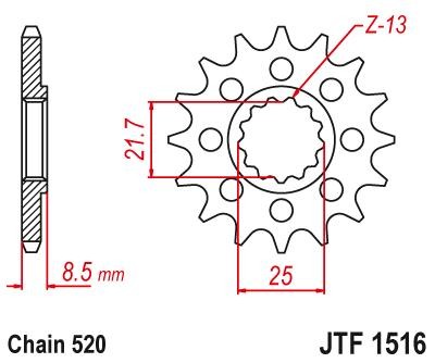 JTSPROCKETS Kettenritzel JTF1516.17 von JTSPROCKETS