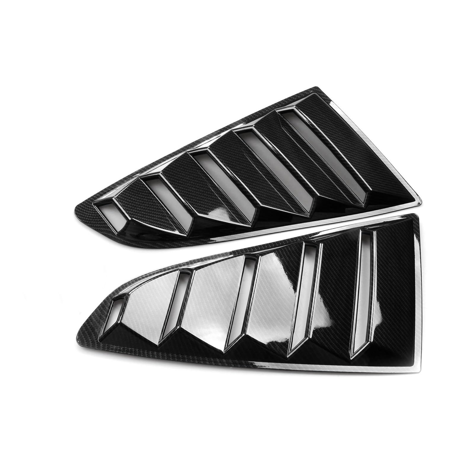 Auto Heckspoiler Für Ford Für Mustang 2015-2021 Hinten Viertel Fenster Lamellen Seiten Fenster Spoiler Splitter Abdeckung Trim Auto Heckspoiler Flügellippe(Carbonfiber) von JTWMEU