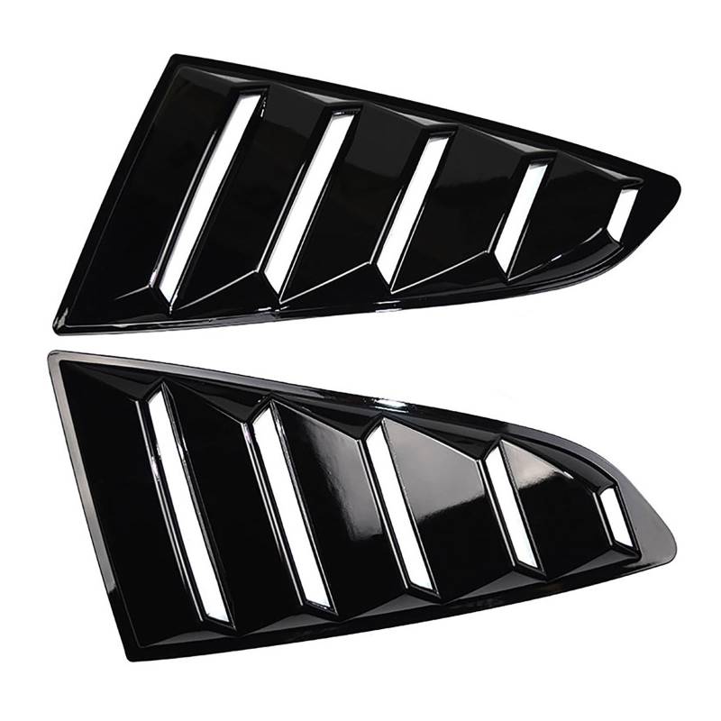 Auto Heckspoiler Für Ford Für Mustang 2015-2021 Hinten Viertel Fenster Lamellen Seiten Fenster Spoiler Splitter Abdeckung Trim Auto Heckspoiler Flügellippe(Gloss Black) von JTWMEU