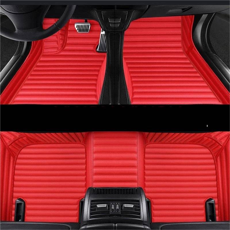 Gestreifte, Individuell Gestaltete Autofußmatte Aus PU-Leder Für Land Rover, Für Range Rover, Für Evoque, 2 Türen, 12–15, Innenausstattung(Red 4,Style 3:) von JTWMTY