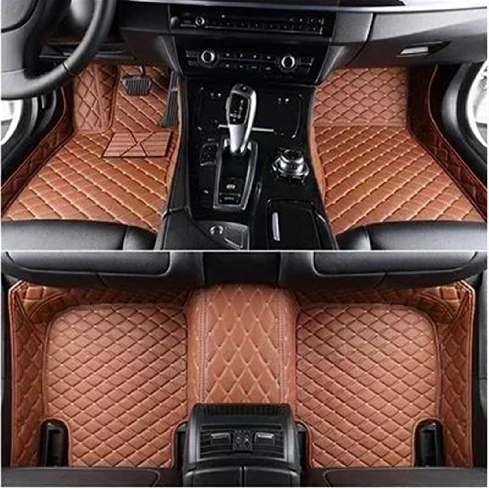 Maßgeschneiderte Auto-Fußmatten Mit Vollständiger Abdeckung Für Benz ML-Klasse W166 2012–2016 W164 G-Klasse W463 GLK Autozubehör-Teppich(Brown 7) von JTWMTY