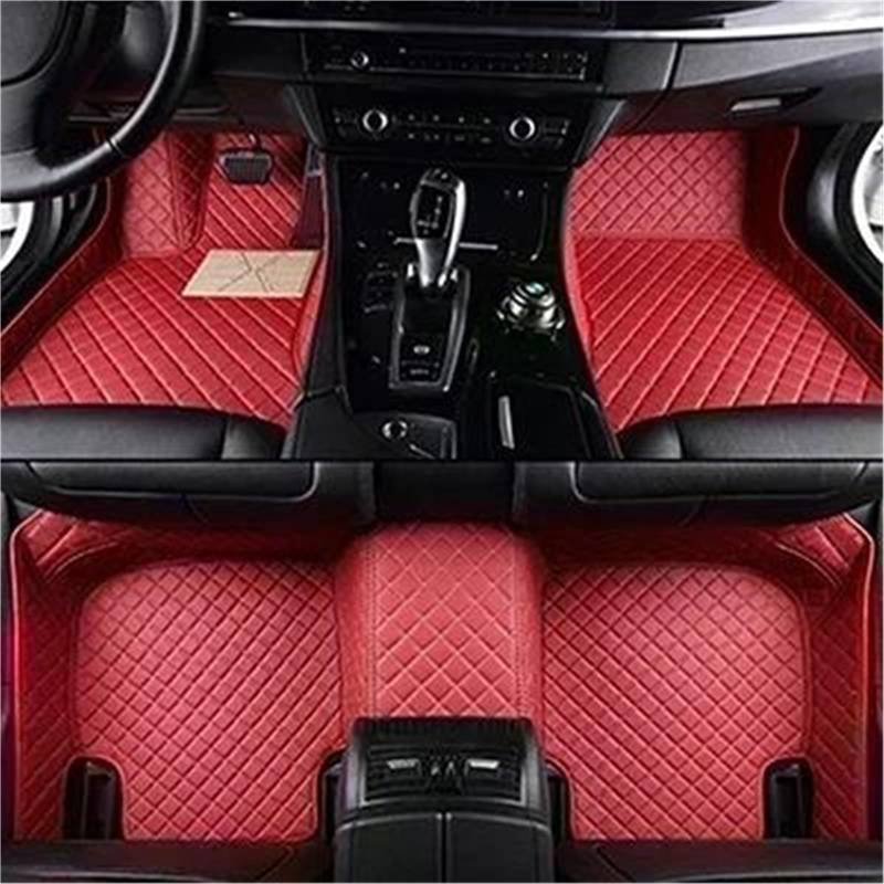 Maßgeschneiderte Auto-Fußmatten Mit Vollständiger Abdeckung Für Benz ML-Klasse W166 2012–2016 W164 G-Klasse W463 GLK Autozubehör-Teppich(Red 8) von JTWMTY