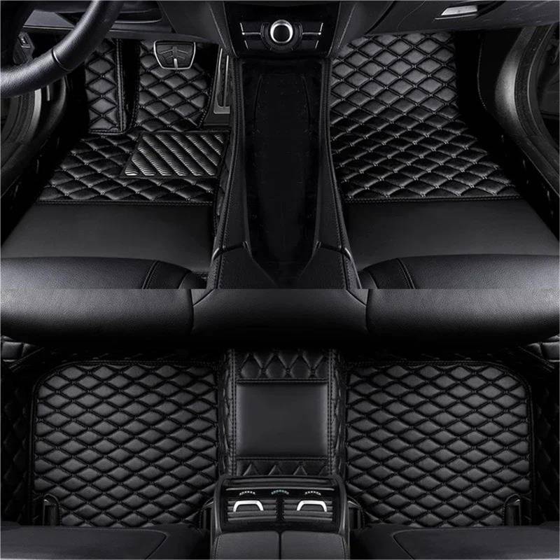 Personalisierte Autofußmatte Aus PU-Leder Für Benz C W203 2004-2007 W204 W205 W206 2023 Autoinnenausstattung(All Black 2) von JTWMTY