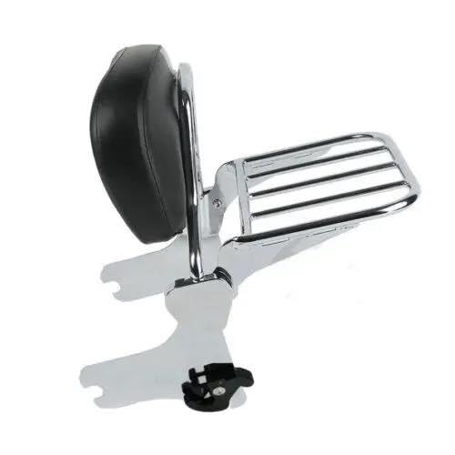 Gepäckträger hinten Motorrad-Rückenlehnen-Gepäckträger Für Für Touring Für Road King FLHT Für Electra Glide Für Street Glide Für Road Glide 1997-2008 Motorrad Gepäckträger(Chrome) von JTYQWD