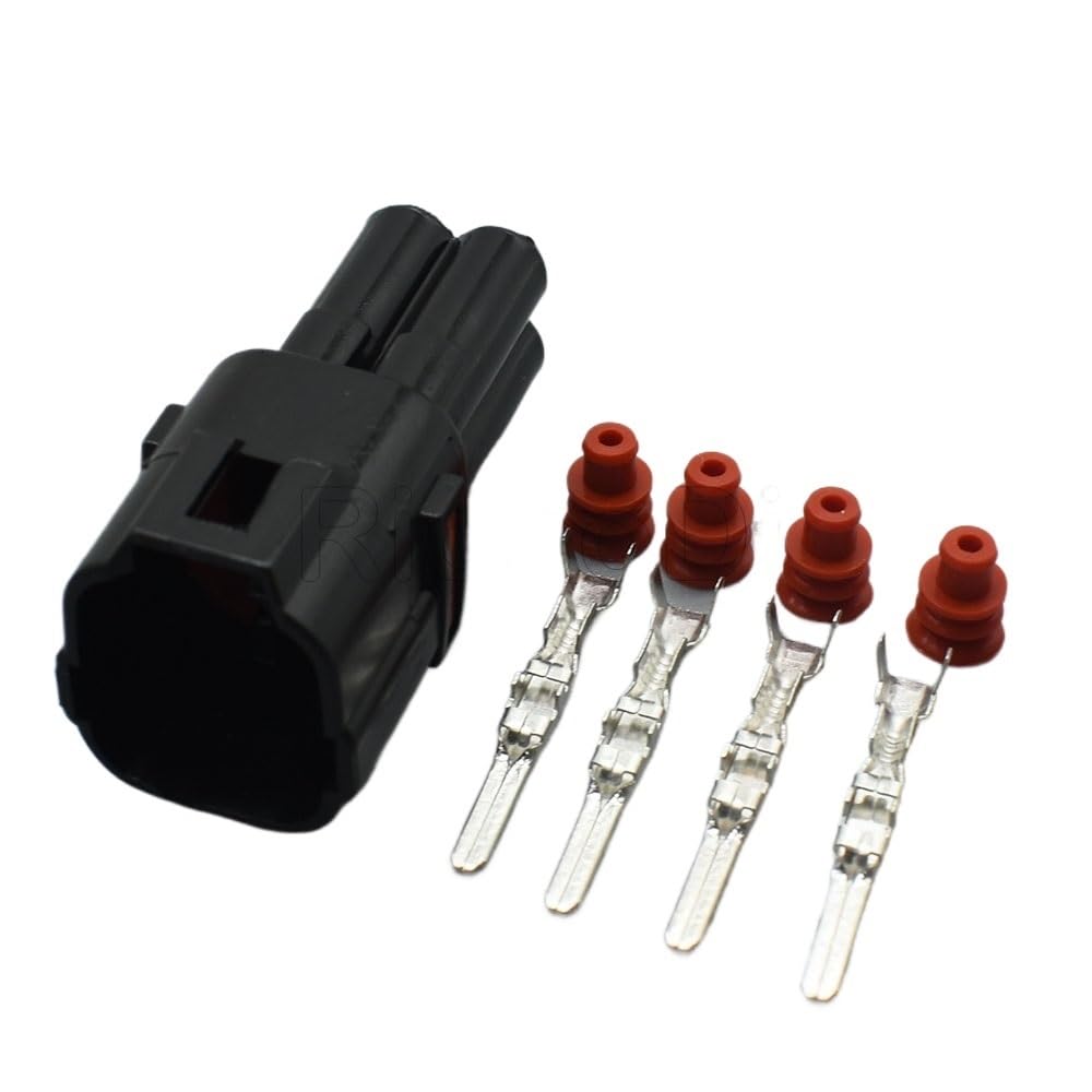 JUANZD 1/20 Kits 4 Pin MT090 Männlich Weiblich Versiegelt Motorrad Stecker Gehäuse Automotive Draht Stecker 6180-4771 6188-0004(Black Male,20SETS_4P) von JUANZD