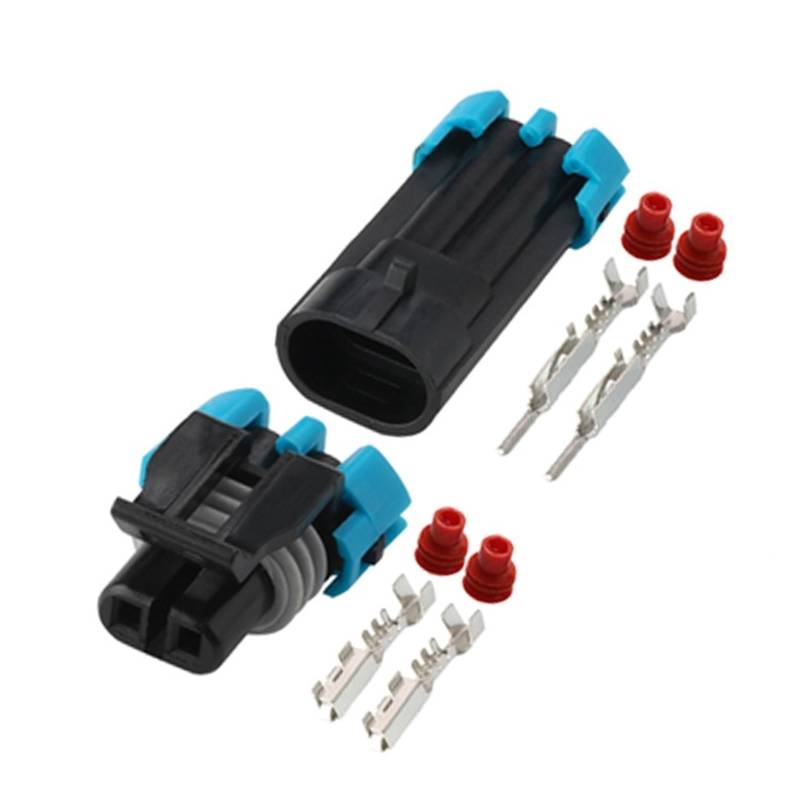 JUANZD 1/5/10/20/50/Sets 2 Pin Automotive Wasserdichten Stecker Männlich Weiblich Buchse Stecker for Temperatur Sensor 12052641 12162000(2p female male,50 SETS_2P) von JUANZD