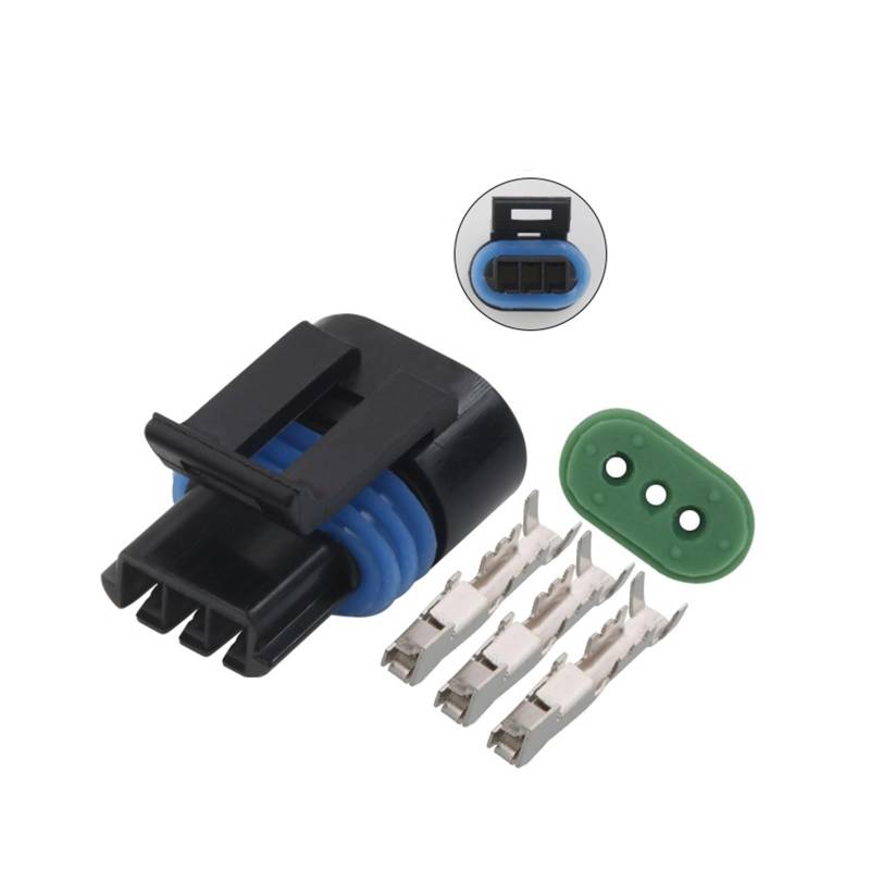 JUANZD 1/5/10/20/50/Sets 3 Pin Auto Sensor Schwarz Wasserdicht Stecker Kabelbaum Gehäuse Buchse 12162185 12162182(50 SETS_3P) von JUANZD