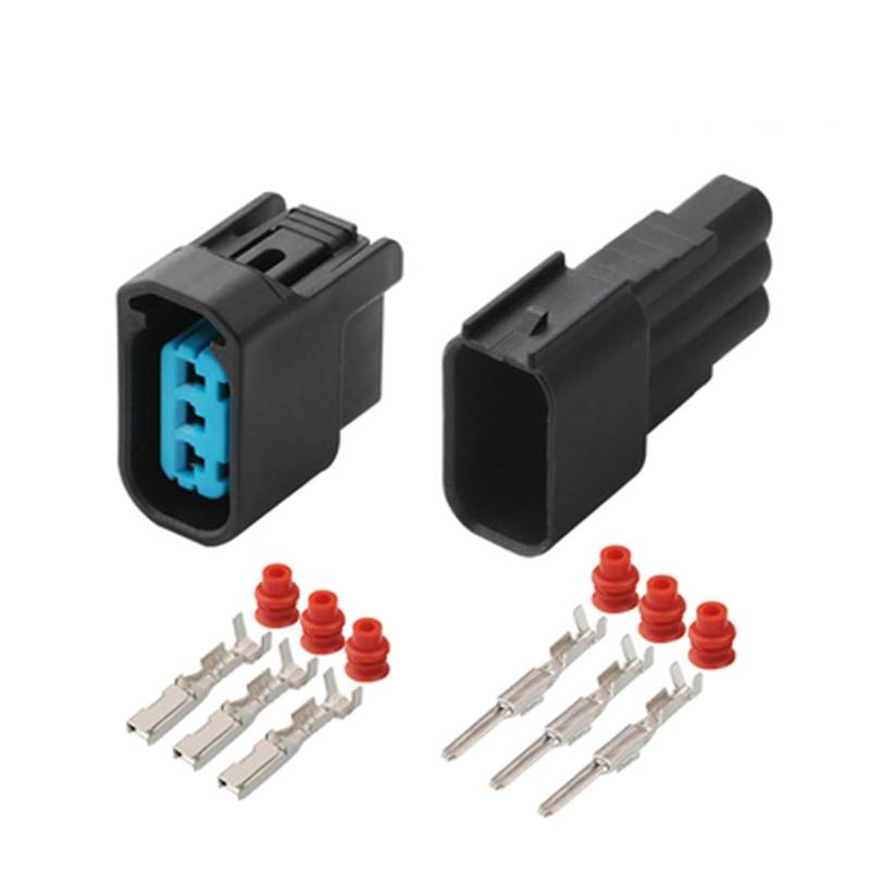 JUANZD 1/5/10/20/50/Sets 3 Pin K-Serie S2000 Spule Pack Wasserdicht Automotive männlich Weiblich Schwarz Stecker for 6189-0728(3p female male,1 SET_3P) von JUANZD