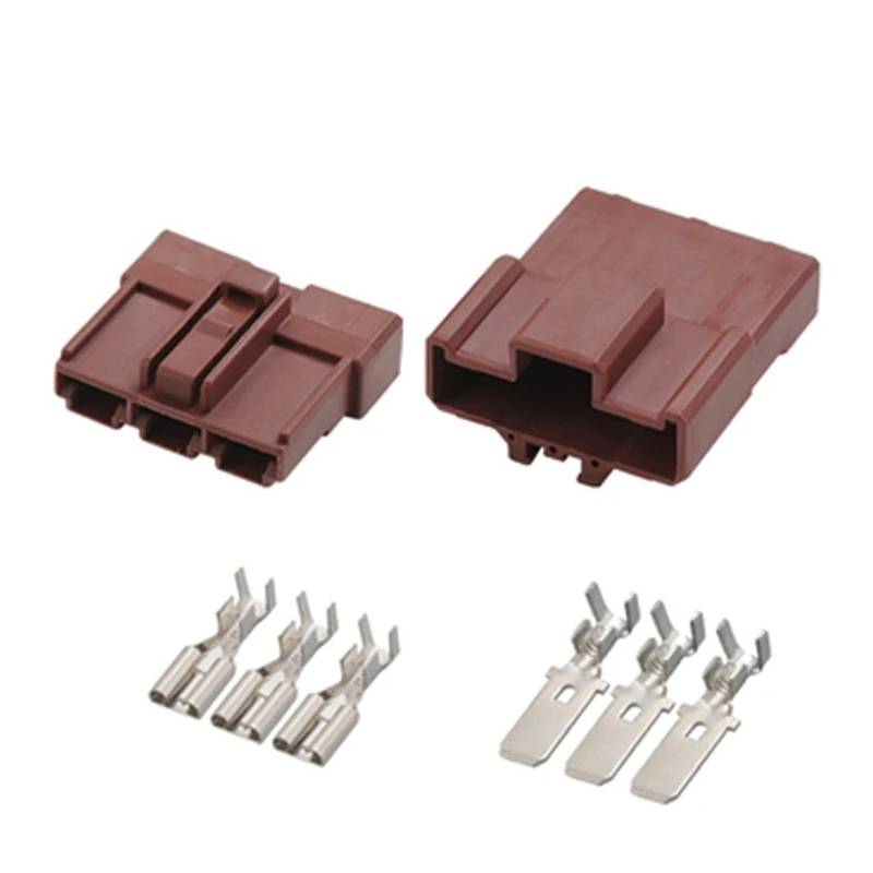 JUANZD 1/5/10/20/50/Sets 3 Pin Way 7,8 mm braun HD-Serie elektrischer Kabelbaum männlich weiblich Auto-Stecker 6098-0208 6098-0210(3p female male,50 sets) von JUANZD