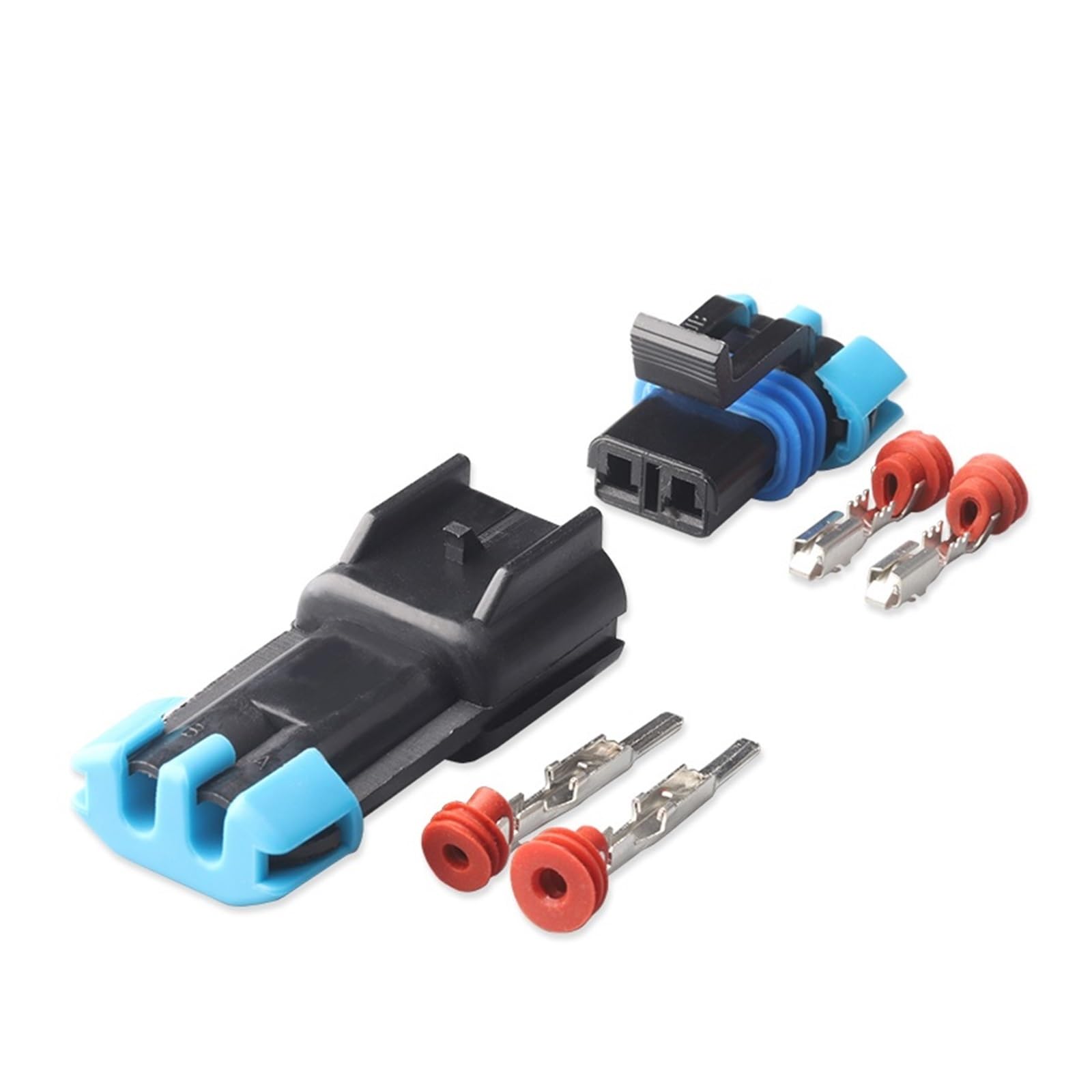 JUANZD 1/5/10/20/50 Sets 2 Pin Universal Schwarz Steckdose Auto Automatische Lüfter Männlich Weiblich Wasserdichten Stecker 15300027(2p female male,20 SETS_2P) von JUANZD