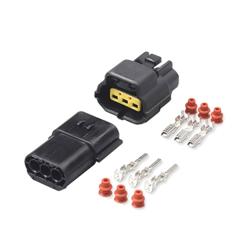 JUANZD 1/5/10/20/50 Sets 3 Pin Automotive Wasserdicht Schwarz Männlich Weiblich Stecker Auto Auto Versiegelt 174359-2 174357-2(3p male female,20 sets) von JUANZD