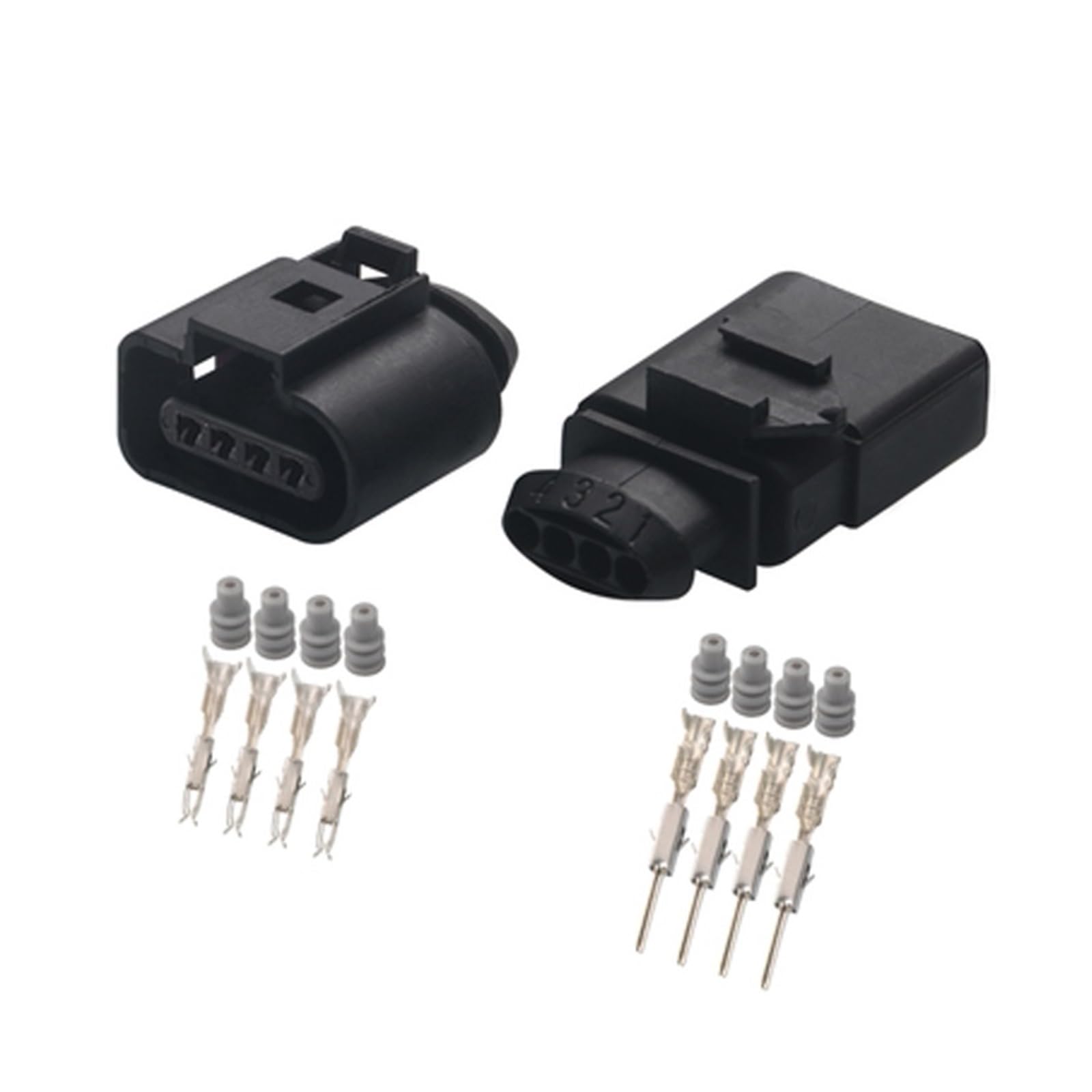 JUANZD 1/5/10/20/50 Sets 4 Pin 1,5 MM for Druck Sensor Stecker Automotive Draht Wasserdicht Stecker 1J0973704 1K0973804(4p female male,20 sets) von JUANZD