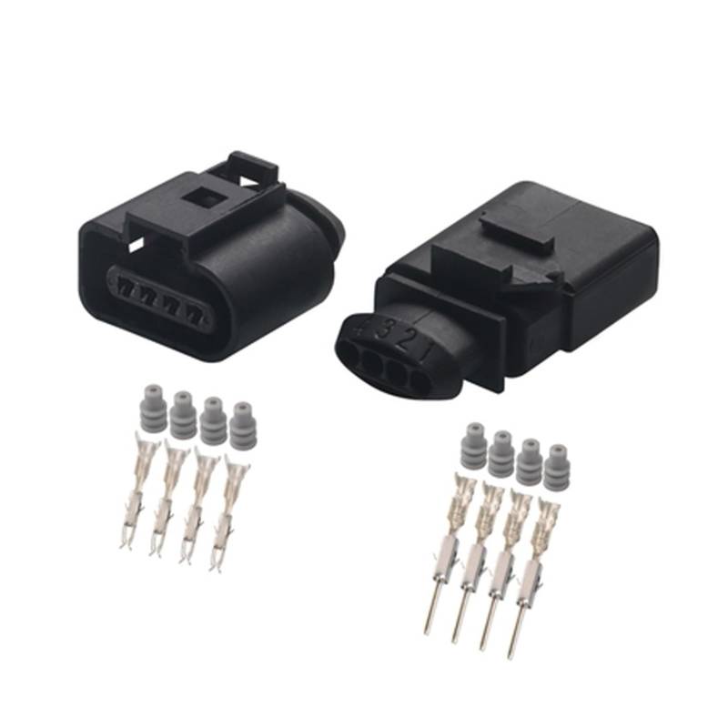 JUANZD 1/5/10/20/50 Sets 4 Pin 1,5 MM for Druck Sensor Stecker Automotive Draht Wasserdicht Stecker 1J0973704 1K0973804(4p female male,50 sets) von JUANZD