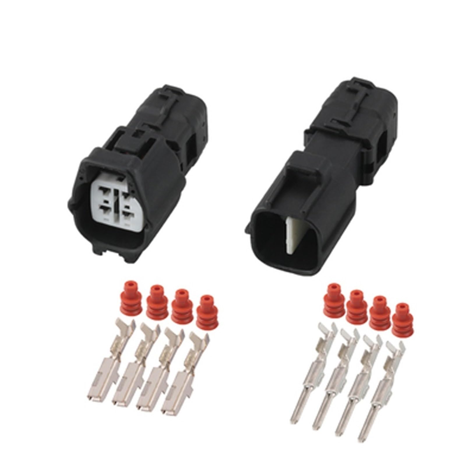 JUANZD 1/5/10/20/50 Sets 4 Pin Hinten Pedal Sensor Verkabelung Stecker Männlich Weiblich Schwarz Stecker for 6188-0472(4p female male,10 SETS_4P) von JUANZD