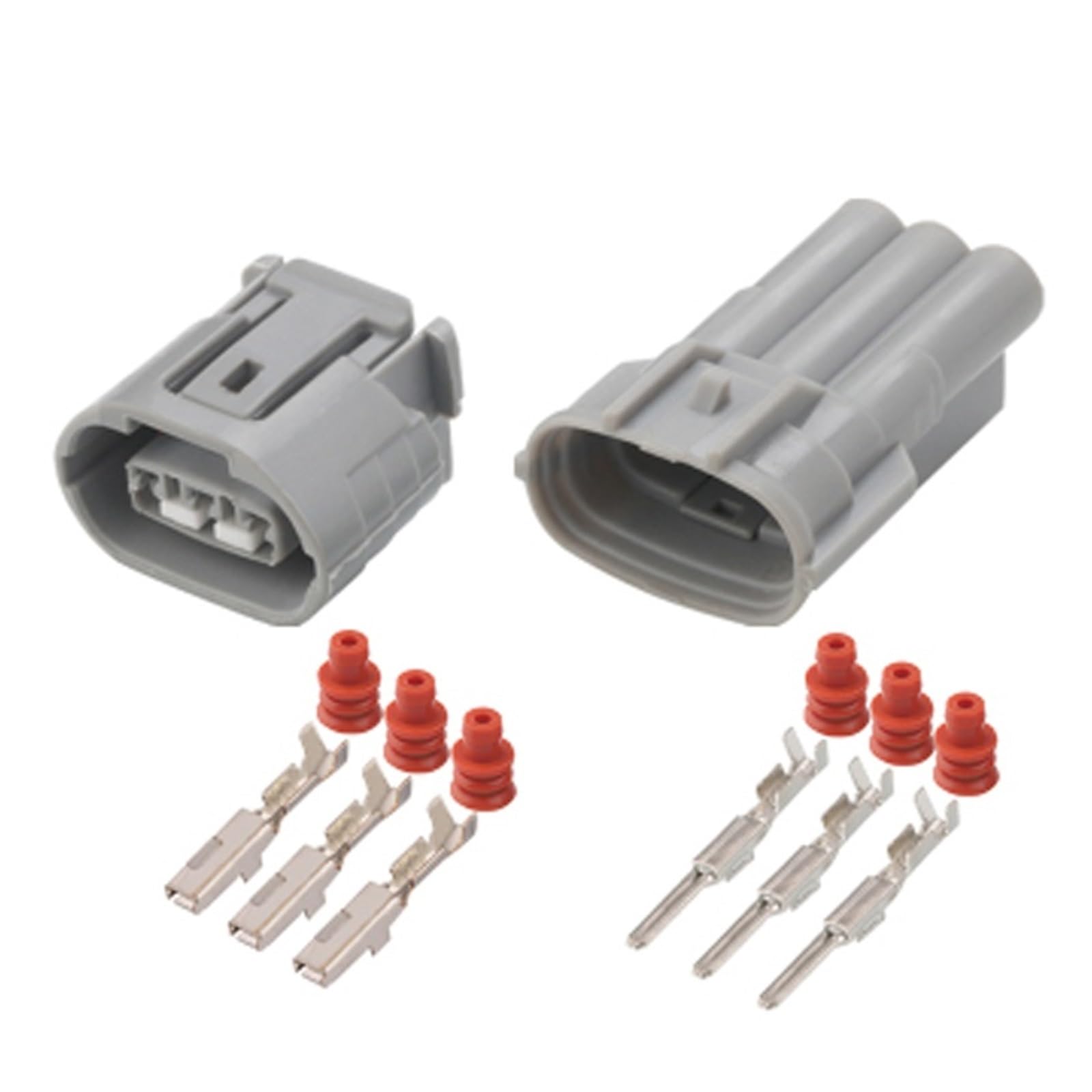 JUANZD 1/5/10/20/50Sets 3Pin Automotive Grau Stecker LICHTMASCHINE Passt for Oval Harness Stecker 6188-0282 6189-0443(3p female male,1 SET_3P) von JUANZD