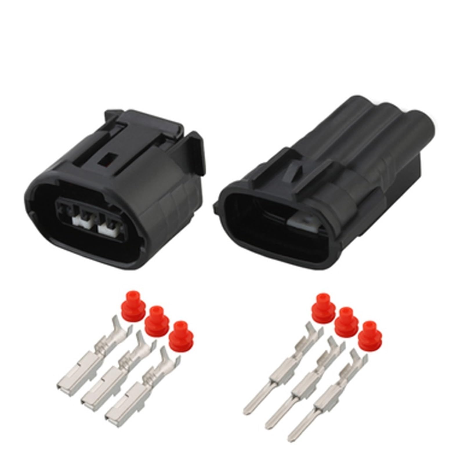 JUANZD 1/5/10/20/50Sets 3Pin Automotive Grau Stecker LICHTMASCHINE Passt for Oval Harness Stecker 6188-0282 6189-0443(3p female male A,1 SET_3P) von JUANZD