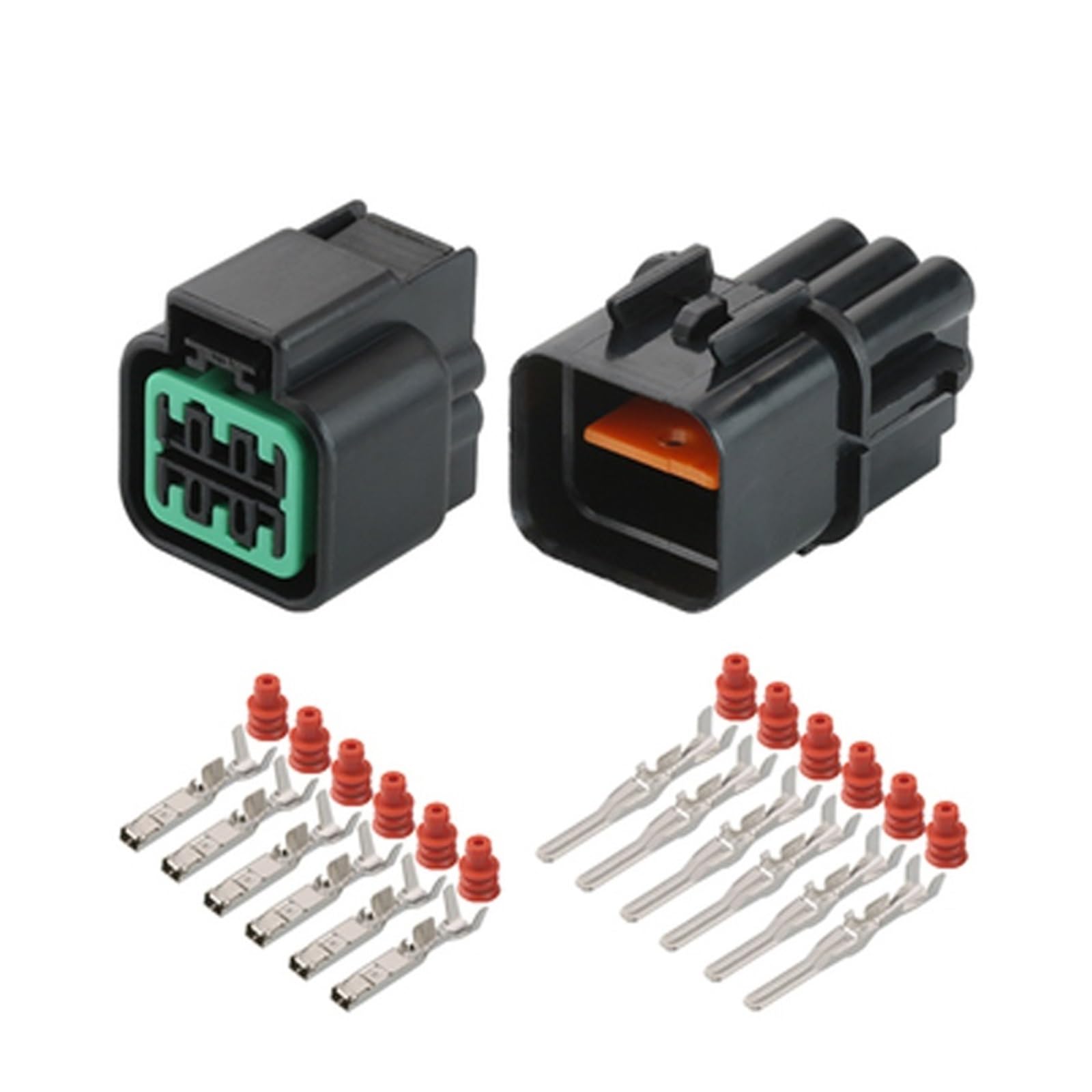 JUANZD 1/5/10/20/50Sets 6 Pin Automotive Elektrische Stecker Wasserdicht Männlich Weiblich Stecker PB621-06020(6p female male,20 sets) von JUANZD