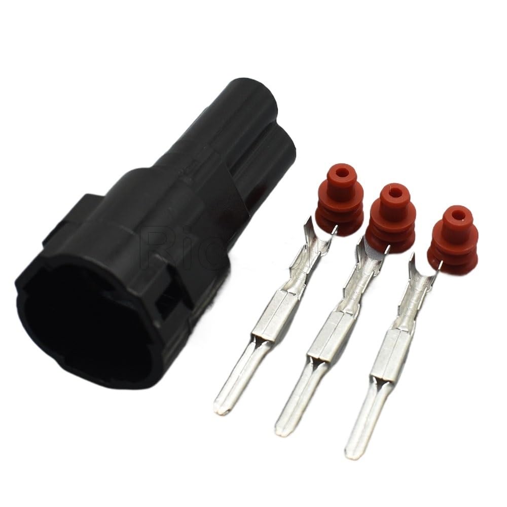 JUANZD 1/5/10/20 Kits 2,2 mm Serie MT versiegelt Sumitomo 3 Pin-Weg Automotic-Stecker männlich weiblich Stecker for 6187-3231 6180-3241(Black Male,1set) von JUANZD