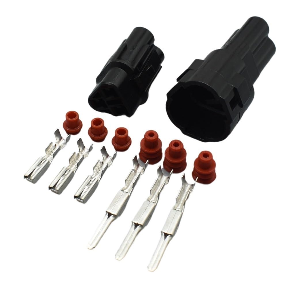 JUANZD 1/5/10/20 Kits 2,2 mm Serie MT versiegelt Sumitomo 3 Pin-Weg Automotic-Stecker männlich weiblich Stecker for 6187-3231 6180-3241(Black Male Female,20Sets) von JUANZD