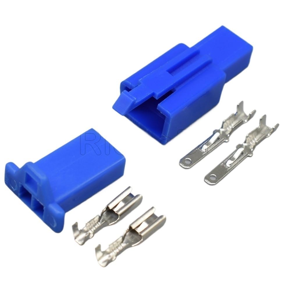 JUANZD 1/5/10/20 Set Männlich Weiblich 2,8mm Serie Kabelbaum Motorrad Sensor Stecker Automotive Kabel Buchse 6030-2981 6040-2111(2Pin Connector Blue,1Set) von JUANZD