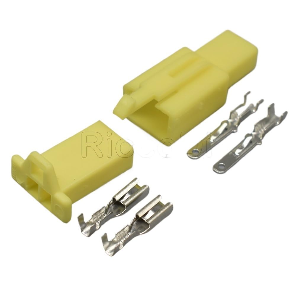 JUANZD 1/5/10/20 Set Männlich Weiblich 2,8mm Serie Kabelbaum Motorrad Sensor Stecker Automotive Kabel Buchse 6030-2981 6040-2111(2Pin Yellow,10Sets) von JUANZD