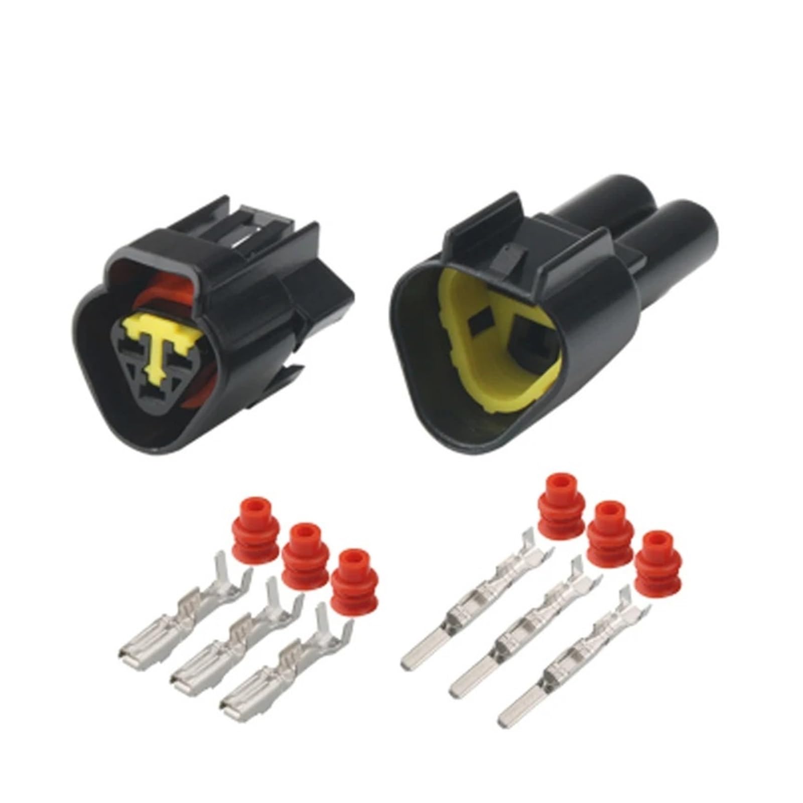 JUANZD 1/5/10/20 Sets 3 Pin Way Schwarz Männlich Weiblich Wasserdicht Auto Elektrischen Draht Stecker Stecker FW-C-3M-B FW-C-3F-B(3p female male,5 sets) von JUANZD